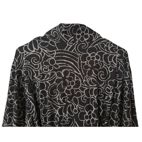 NEW Natori Womens Size Small Soft & Cozy Nomad Scroll House Robe Black Grey - Picture 6 of 9